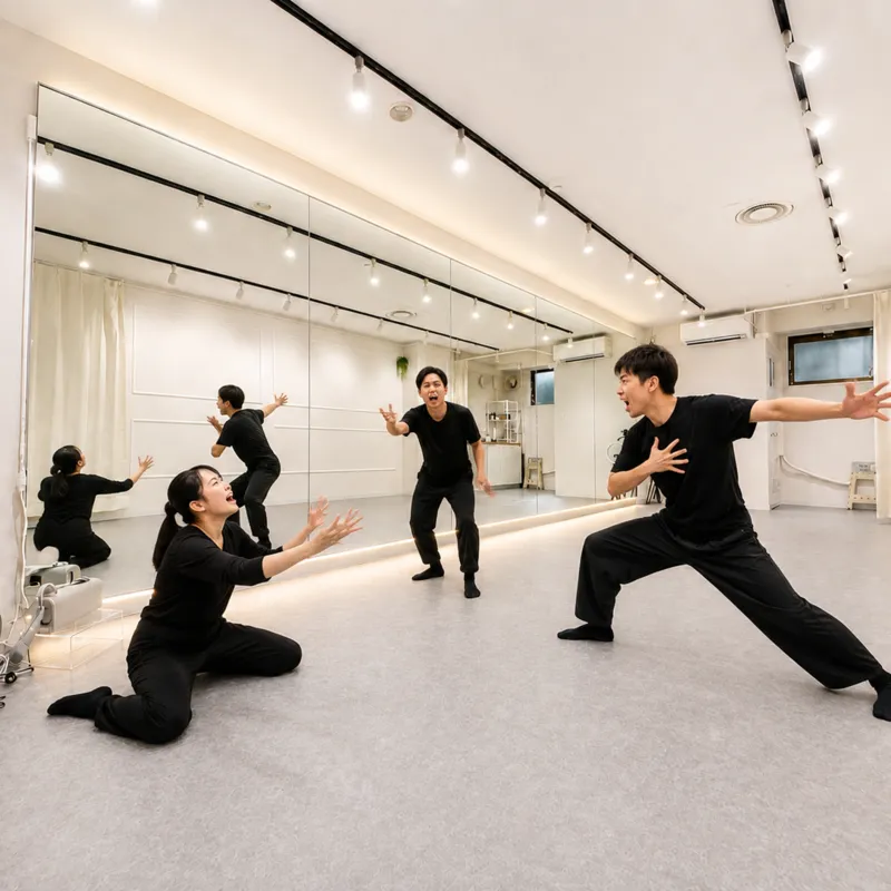 演劇・ミュージカル練習に使えるスタジオ（表現稽古の様子）